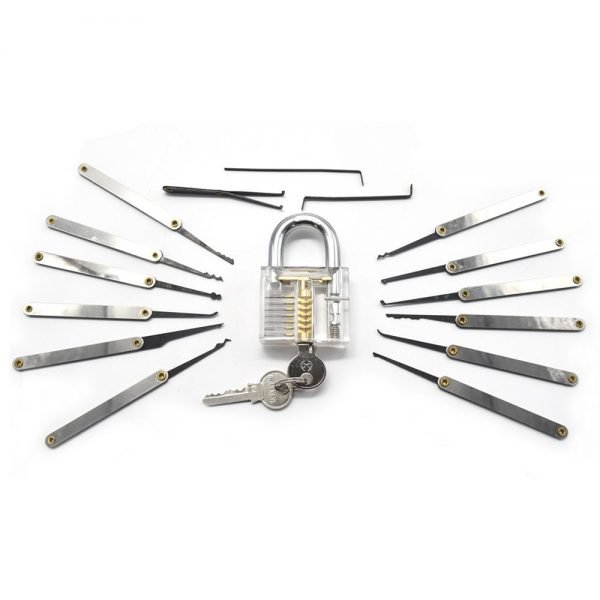Transparent Practice Lock 12 Piece Lock Pick Set Key Extractor