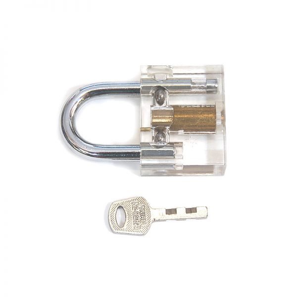 Clear Disc Detainer Practice Padlock w/ Lock Pick Training Aid